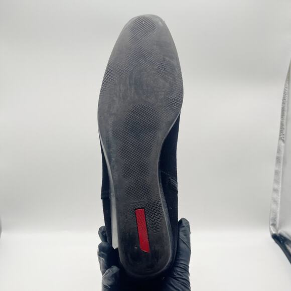 Prada Suede Chelsea Boots Zipper Leather Size 40 Black - Picture 8 of 10